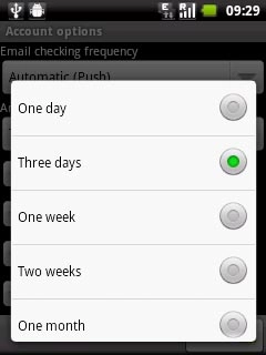 Press the required setting.