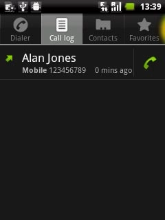 Press the Call log tab.