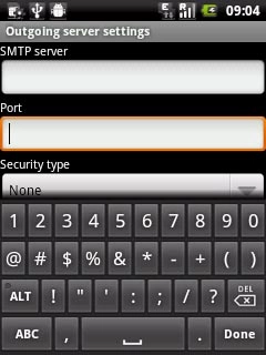 Press the field below Port and key in 25