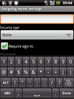 Press the drop down list below Security type.