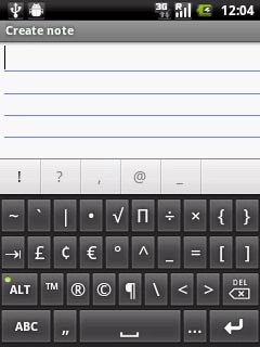 Press ABC to return to text input.