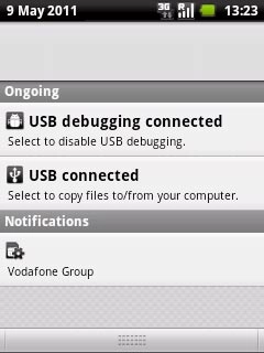 Press USB connected.