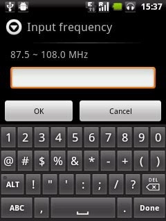 Key in the required frequency and press OK.