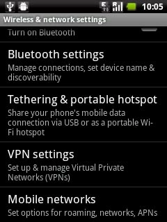 Press Mobile networks.