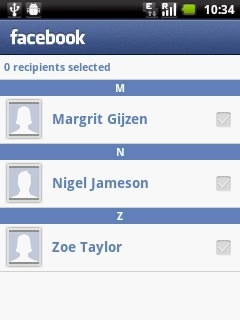 Press the required recipient.