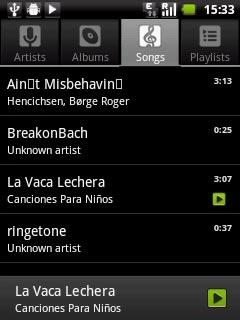 Press and hold the required audio file.