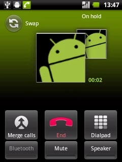 Press the swap call icon.