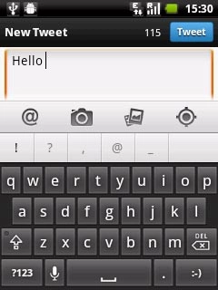 Key in a text for the picture.Press Tweet.