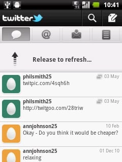 Drag your finger down the display to update the list.You can find the status of your friends below their names.