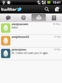 Press the messages icon.