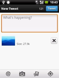 Press What's happening? and write a text, if required.