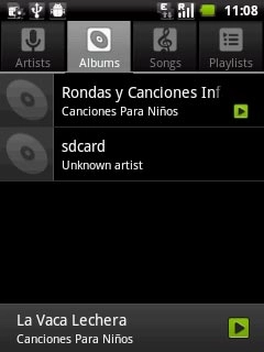 Press the required category.Go to the required audio file.