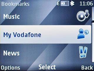 Highlight the required bookmark and press the Navigation key.