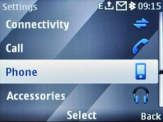Scroll to Phone and press the Navigation key.
