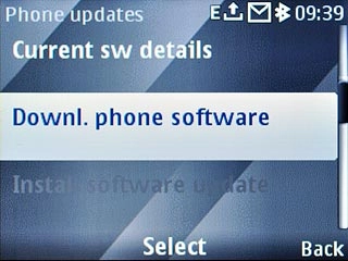 Scroll to Downl. phone software and press the Navigation key.