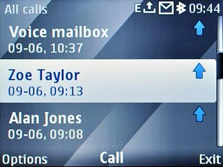 Highlight the required number and press the Navigation key.