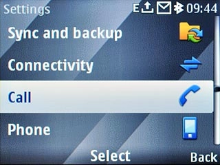 Scroll to Call and press the Navigation key.