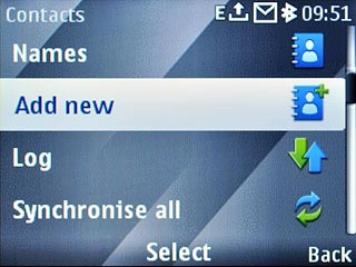 Scroll to Add new and press the Navigation key.