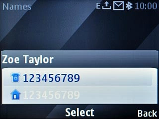 Highlight the required number and press the Navigation key.