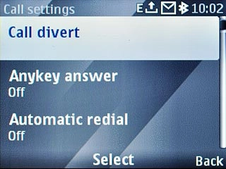 Scroll to Call divert and press the Navigation key.