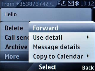 Scroll to Forward and press the Navigation key.