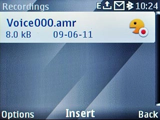 Highlight the required audio file and press the Navigation key.