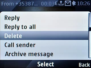 Scroll to Delete and press the Navigation key.