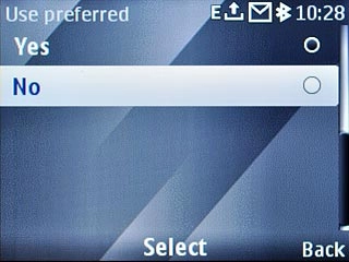 Scroll to No and press the Navigation key.