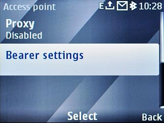 Scroll to Bearer settings and press the Navigation key.