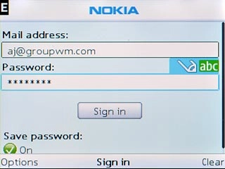 Scroll to Sign in and press the Navigation key.