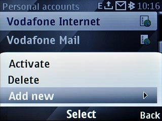 Scroll to Add new and press the Navigation key.