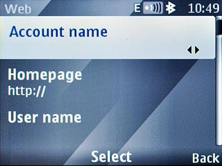 Scroll to Account name and press the Navigation key.