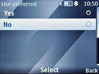 Scroll to No and press the Navigation key.