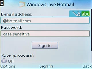Scroll to E-mail address and key in your email address (such as name@provider.com).
