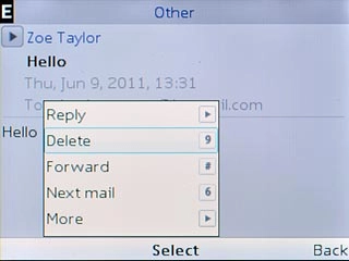 Scroll to Delete and press the Navigation key.