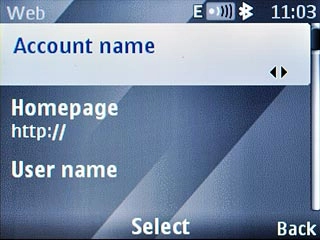Scroll to Account name and press the Navigation key.