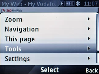 Scroll to Tools and press the Navigation key.