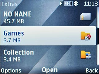 Highlight Games or Collection and press the Navigation key.