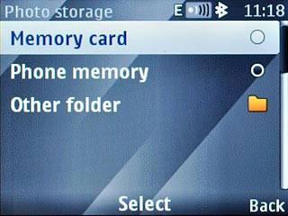 Highlight , Phone memory or Other folder and press the Navigation key.