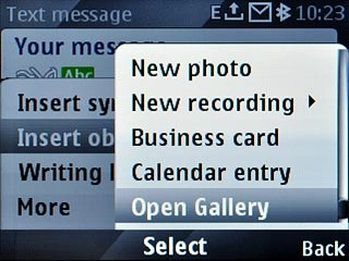 Scroll to Open Gallery and press the Navigation key.