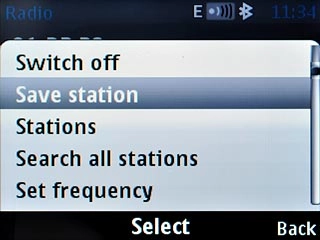 Scroll to Save station and press the Navigation key.