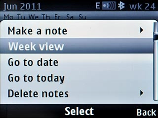 Scroll to Week view or Month view (depending on the current setting) and press the Navigation key.