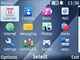 Scroll to Calendar and press the Navigation key.