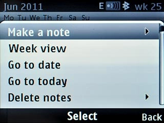 Scroll to Make a note and press the Navigation key.
