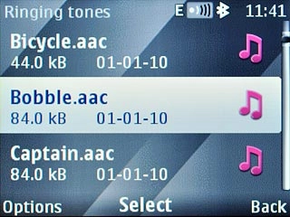 Highlight the required alarm tone and wait a moment to hear it.