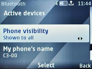Scroll to Phone visibility and press the Navigation key.