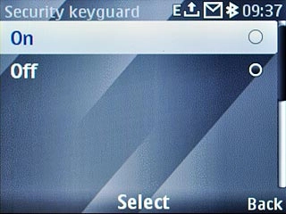 Highlight On or Off and press the Navigation key.