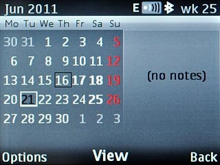 Highlight the required date and press Options.