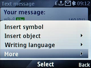 Scroll to More and press the Navigation key.