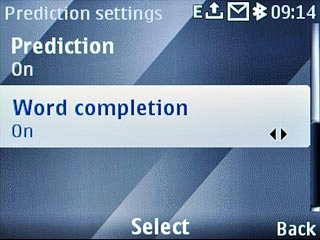 Scroll to Word completion and press the Navigation key.